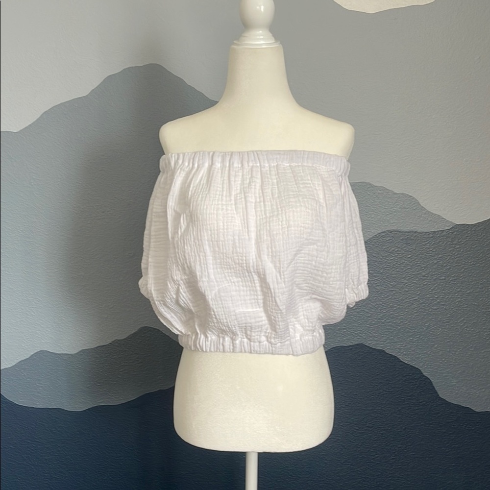 White Off-Shoulder Women's Top
